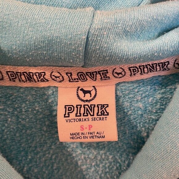 PINK woman’s light blue zip up hoodie - Picture 4 of 10
